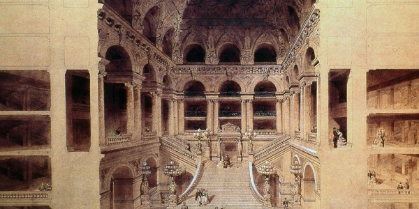 5 Garnier Charles Opéra di PArigi 1857-1874 sezione  prospettiva scalone