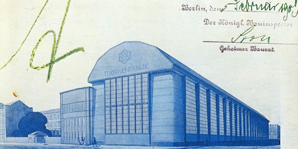 14 Germania Behrens Peter Turbinenfabrik AEG Berlino 1909 prospettiva